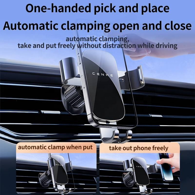2024 New Metal Car Air Vent Phone Holder 360 Degree Rotating Universal Mobile Phone Mount Stand For GPS