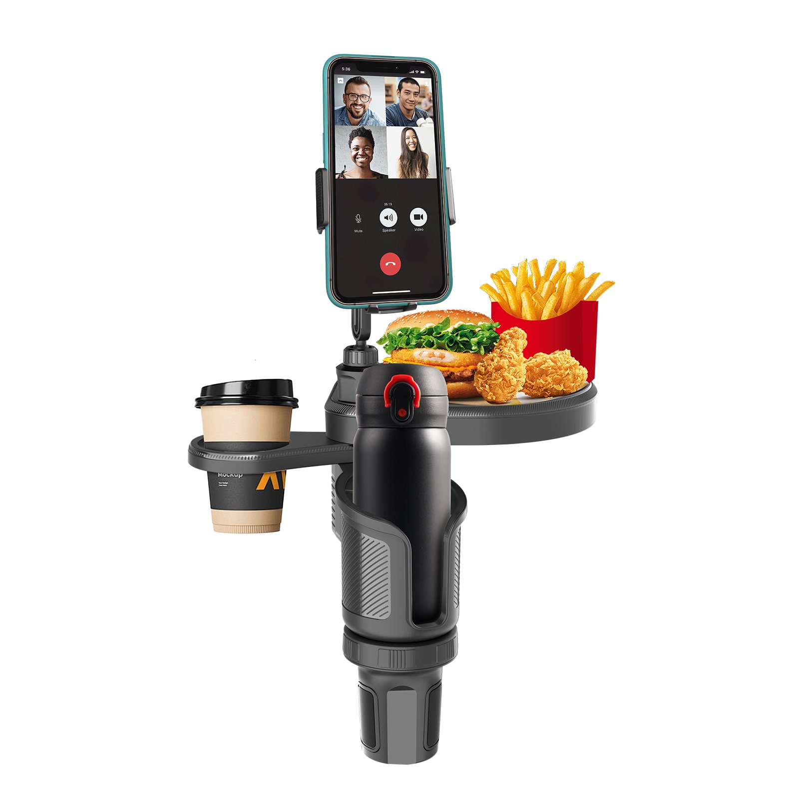 Mobile Phone Stand Car Mount Cell Phone Holder drink Cup Car Holders for Smartphones 360 Dual car cup holder