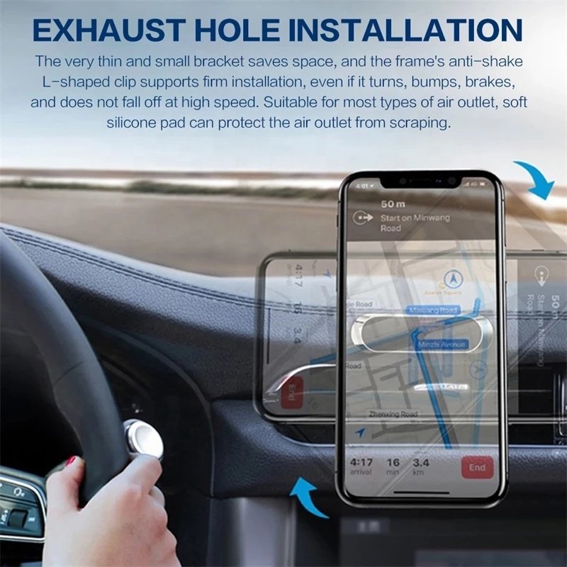 Auto Universial Mobile Bracket F16 Magnetic 360 Rotation metal plate Strip Shape Stand Car Magnet Cell Phone Holder for iphone