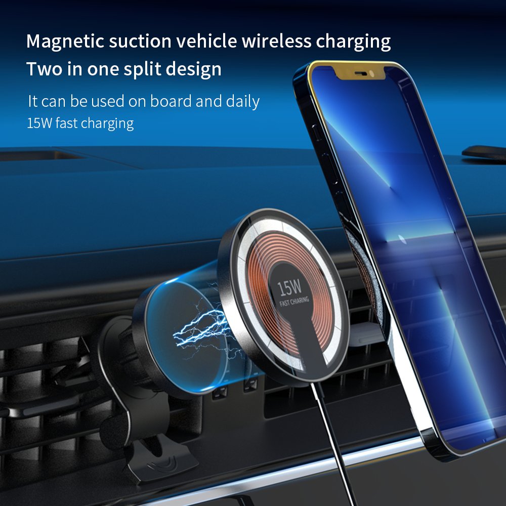 new 3 In 1 Wireless Car Charger For Iphone 15 14 For Samsung Magnetic 15w Fast Wireless Charger Car Mount Mobile Phone Holder