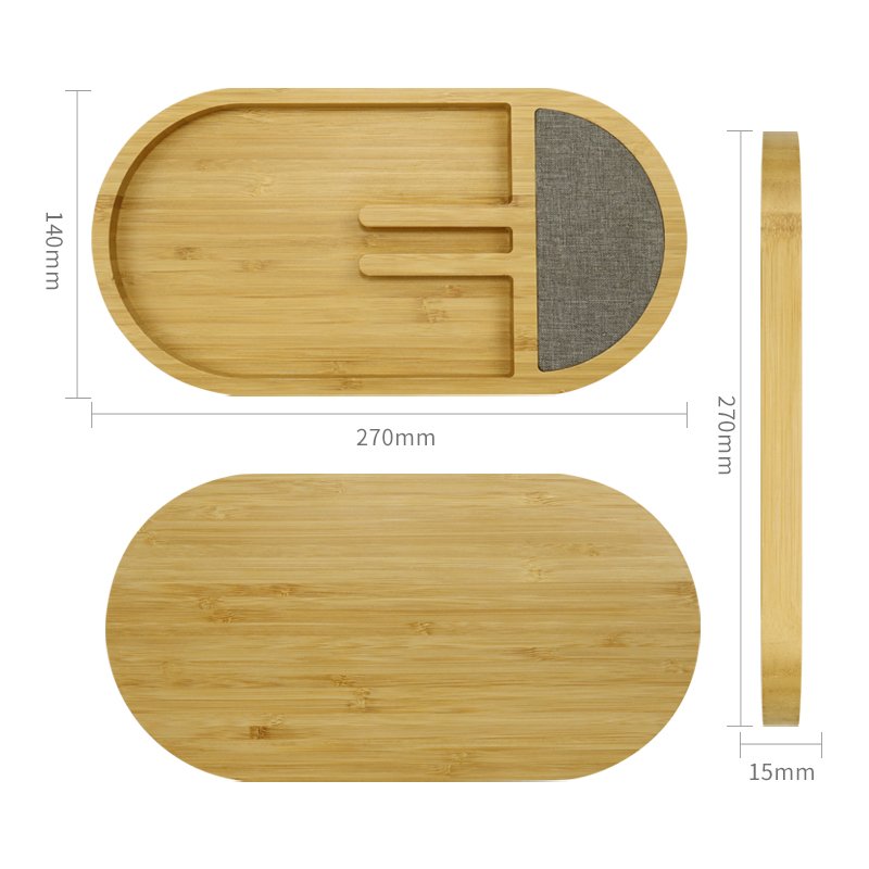 Universal Fast Wireless Charger 15W Office Desk Car Mobile Phone Station Wooden Bamboo Wireless Charger Pen Holder