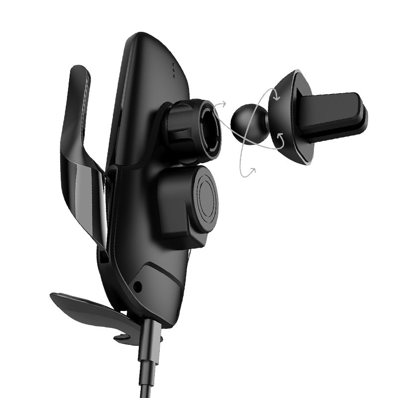 High Quality KAKUSIGA PC ABS Glass Silicone Wireless Charging Car Holder Fast Charging Car Phone Holder and Wireless Charger