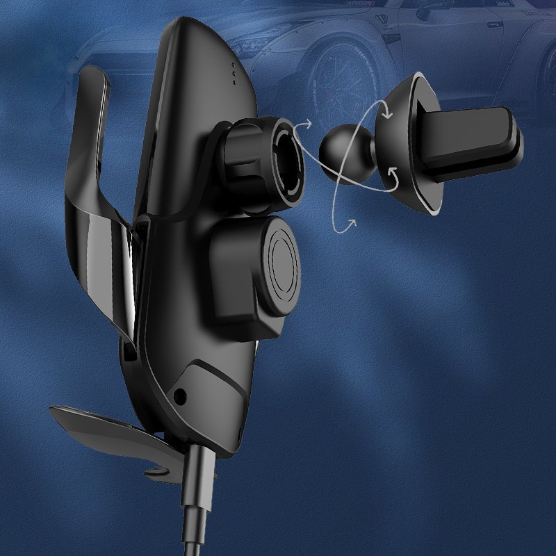 High Quality KAKUSIGA PC ABS Glass Silicone Wireless Charging Car Holder Fast Charging Car Phone Holder and Wireless Charger