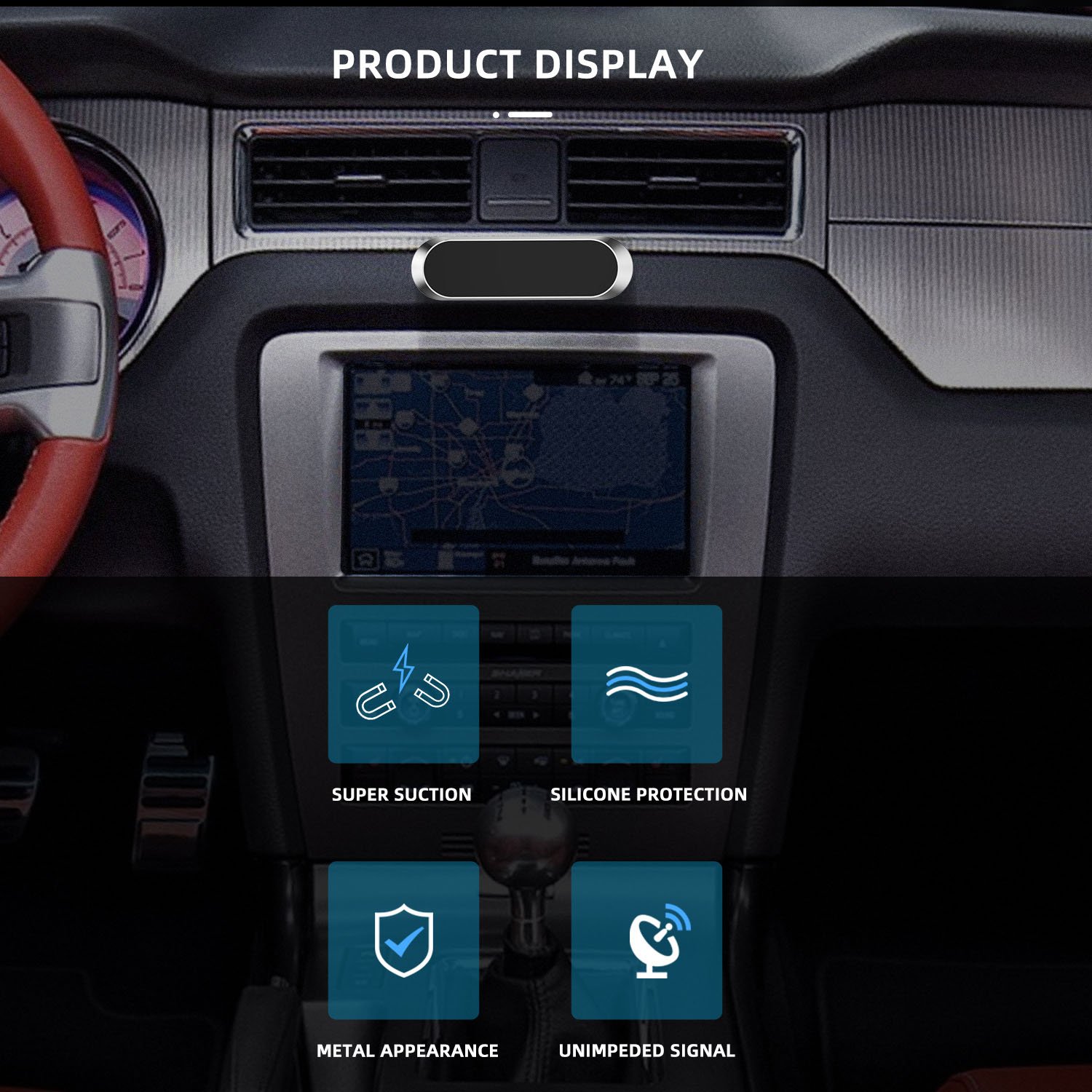 USLION Magnetic Car Phone Holder 360 Degree Rotation Dashboard Mobile Phone Holder for Car Universal