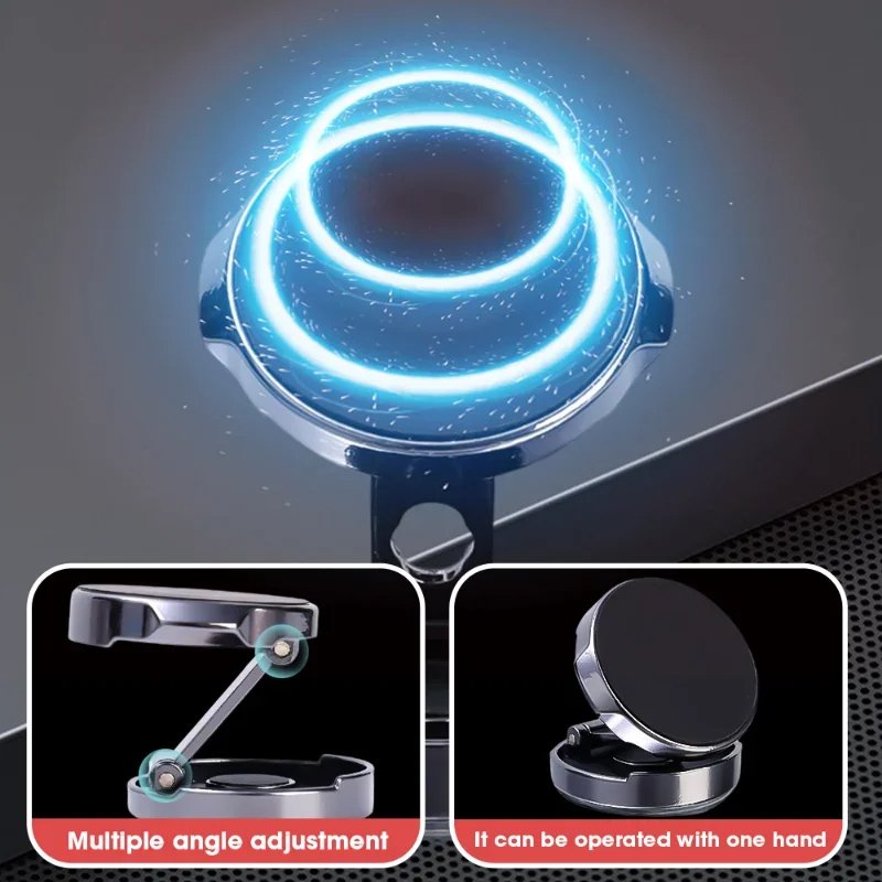 Car Mobile Phone Stand Strong Magnetic Car Holder 720 Foldable Round Bracket Support for Universal Phones Mount Holders In Car
