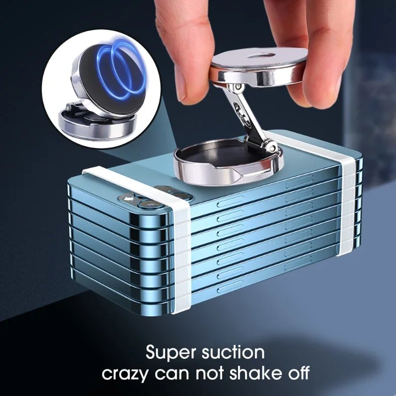 Car Mobile Phone Stand Strong Magnetic Car Holder 720 Foldable Round Bracket Support for Universal Phones Mount Holders In Car