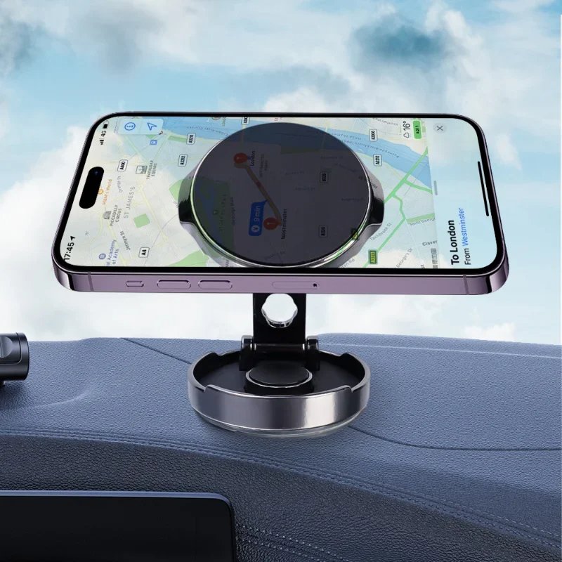 Car Mobile Phone Stand Strong Magnetic Car Holder 720 Foldable Round Bracket Support for Universal Phones Mount Holders In Car