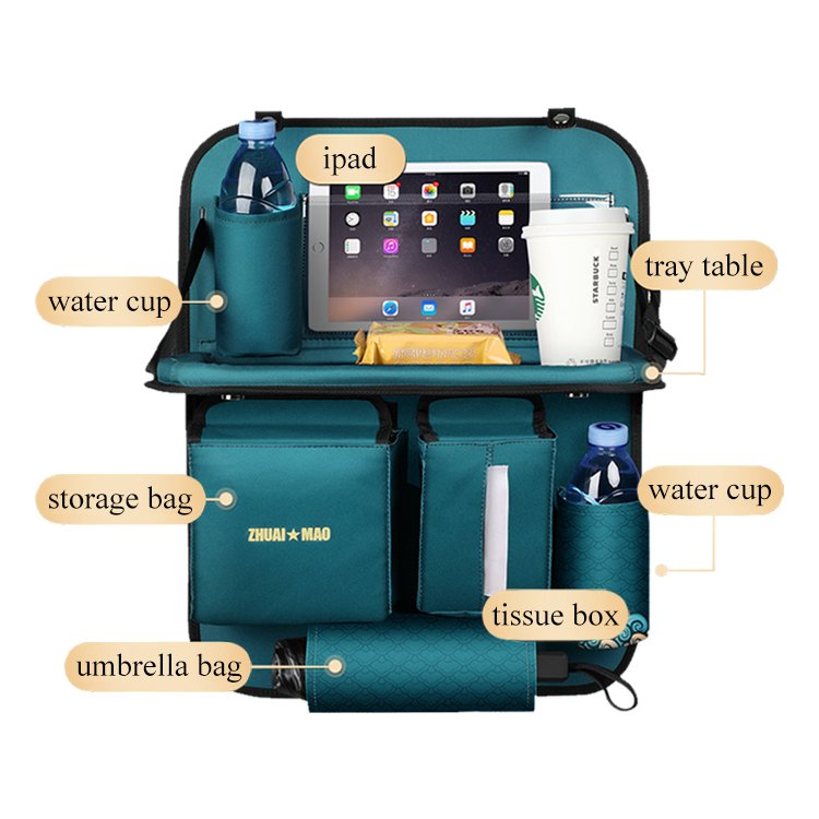 high quality pu leather collapsible car back seat storage car backseat organizer