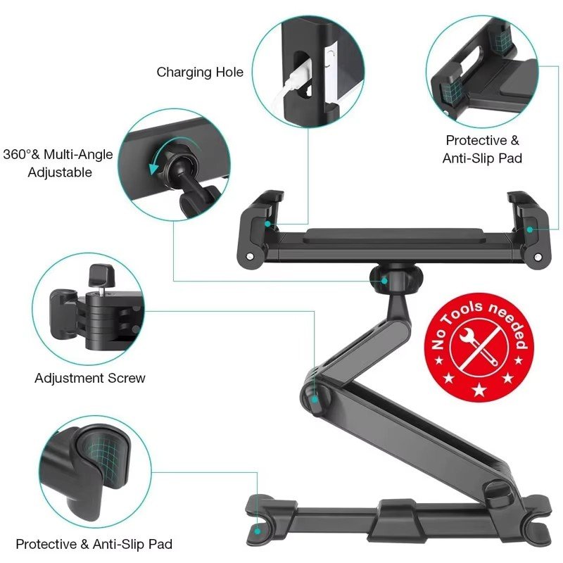 2025 New Arrival Car Mount with Flexible Rear Seat Holder for Mobile Phone and Tablet