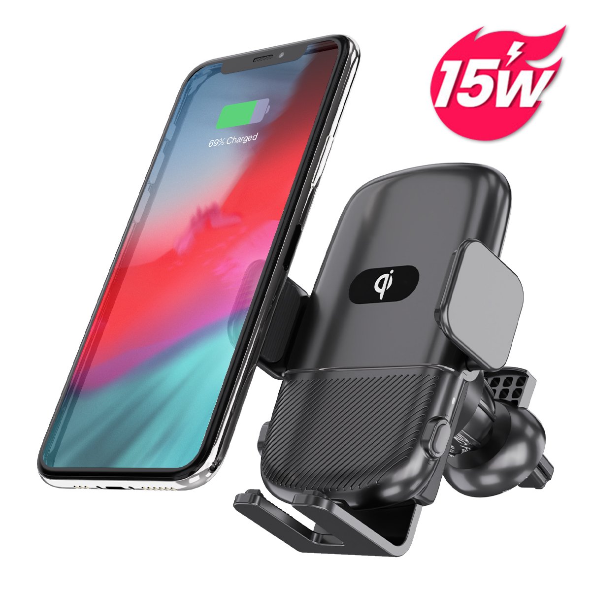 New Original 15W Automatic Clamping Wireless Car Charger Mount For Iphone 12 13 Pro Max Android Phones