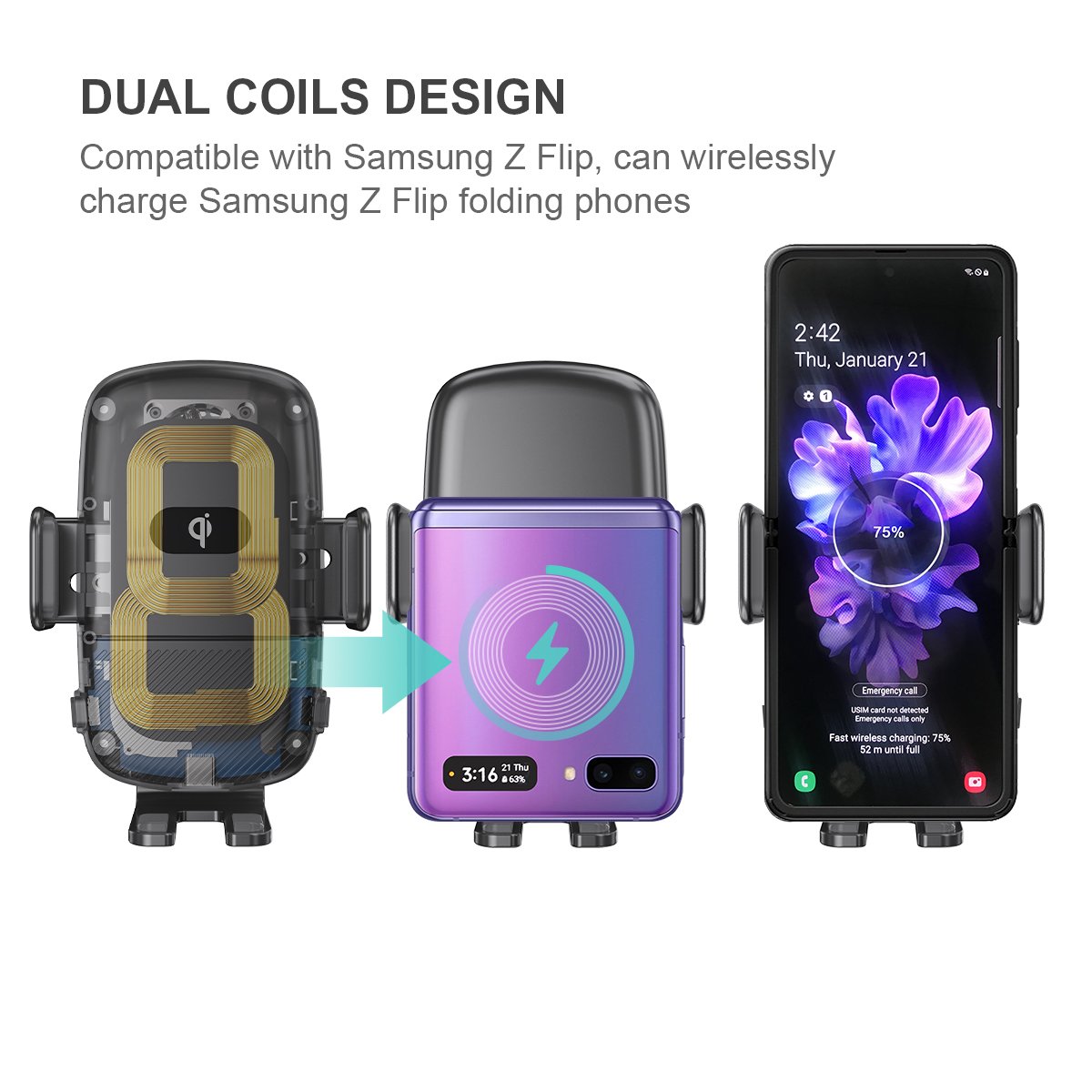 New Original 15W Automatic Clamping Wireless Car Charger Mount For Iphone 12 13 Pro Max Android Phones