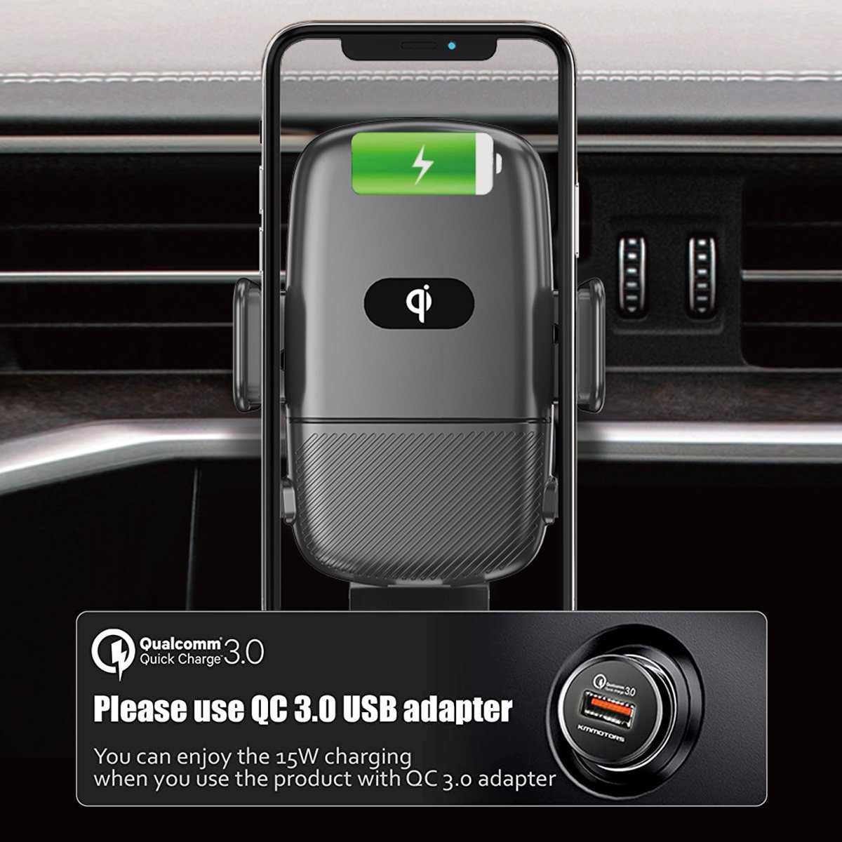 New Original 15W Automatic Clamping Wireless Car Charger Mount For Iphone 12 13 Pro Max Android Phones