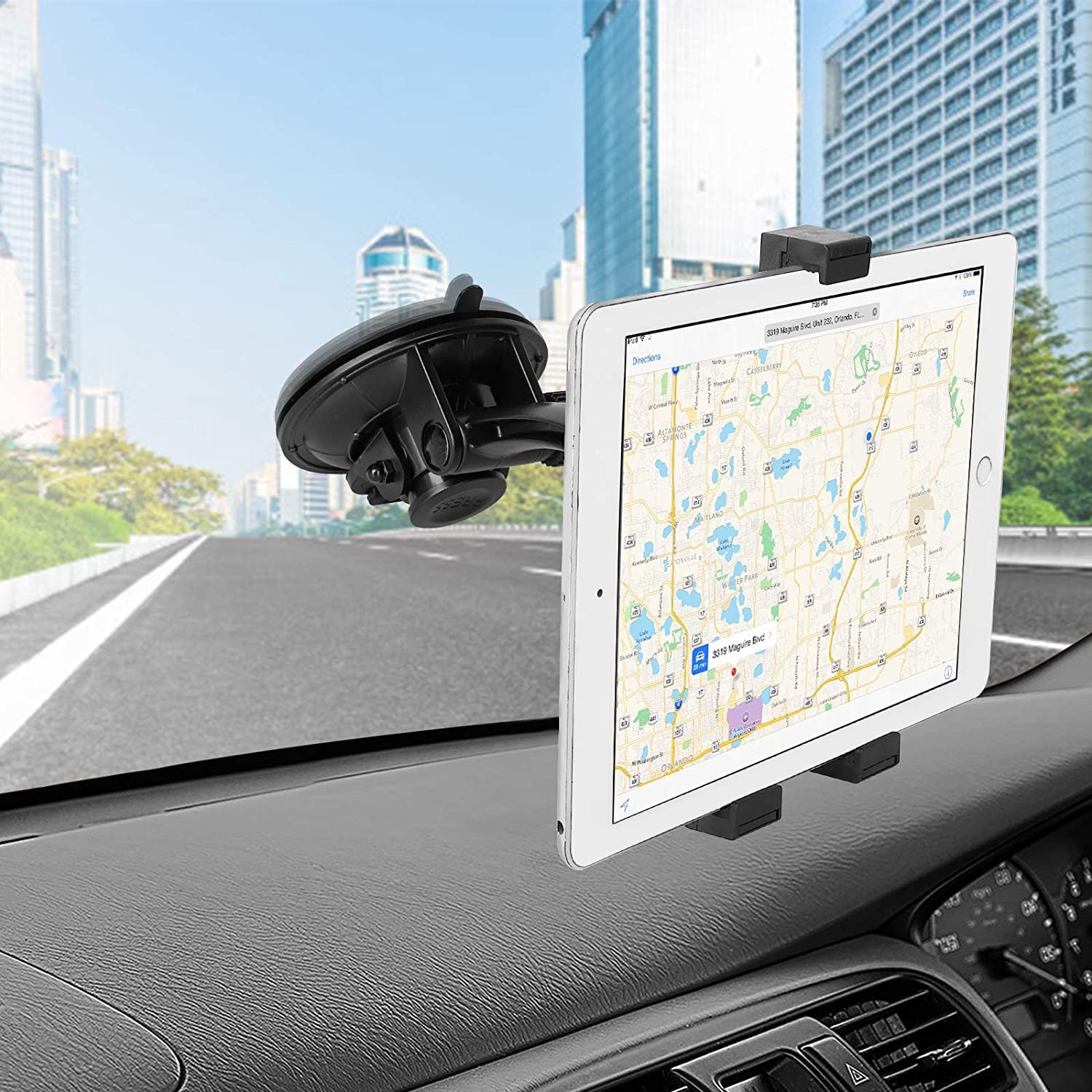 TPU Suction Gel Stick Tablet Car Mount , 360 Degree Rotation Universal Tablet Holder for Car Windshield Dashboard for 4"- 10.5"