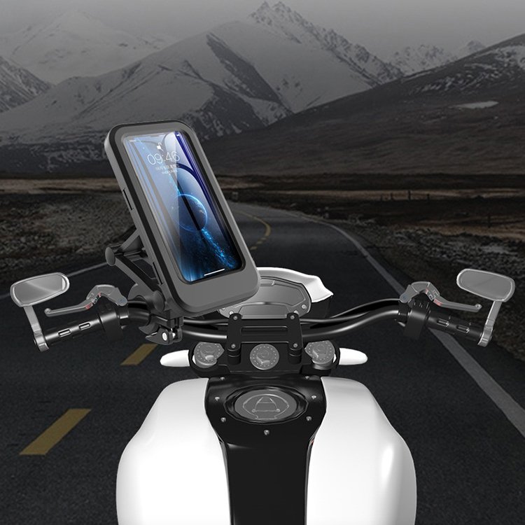 Motorcycle Handlebars bike phone holder 360 Adjustable bike phone holder waterproof with TPU Touch-Screen