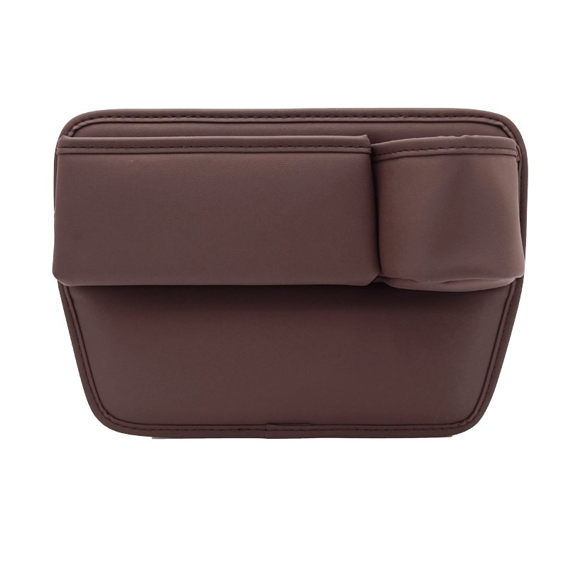 Adjustable Universal Car Seat Gap Filler PU Leather Storage Box with Cup Holder Automotive Seat Organizer