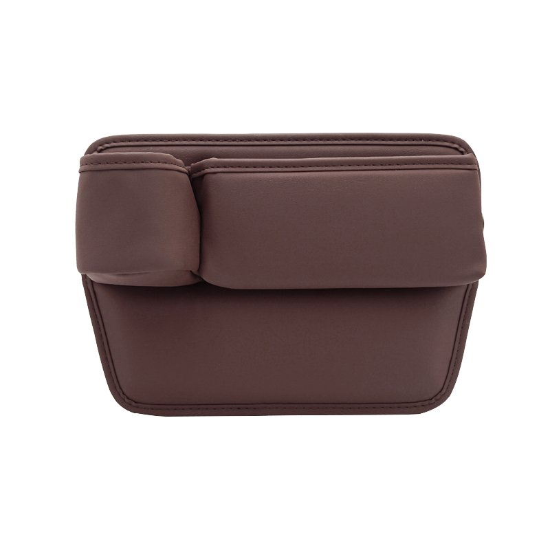 Adjustable Universal Car Seat Gap Filler PU Leather Storage Box with Cup Holder Automotive Seat Organizer
