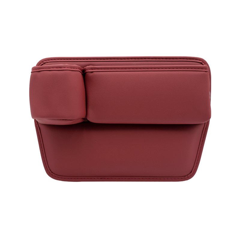 Adjustable Universal Car Seat Gap Filler PU Leather Storage Box with Cup Holder Automotive Seat Organizer