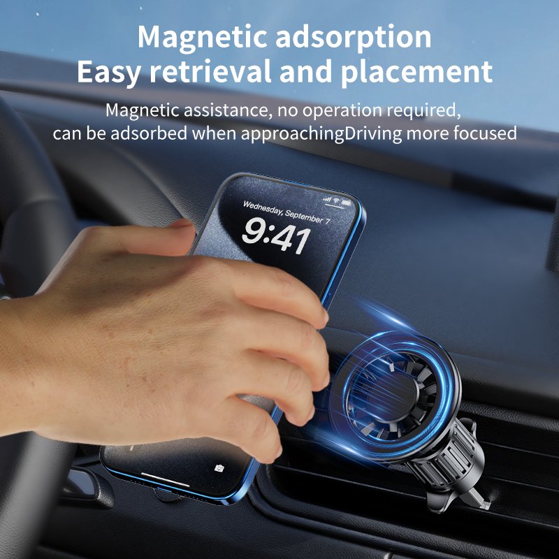 2024 Hot selling Flexible Rotation Car Accessories Mount Air Vent mobile magnetic car phone holder For iPhone 16 15 14 Pro Max