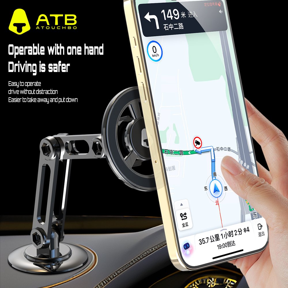 Atouchbo 2023 New Advanced Strong Suction Cellphone Stand Mount Phone Holder Dashboard Mobile Phone Holder for Car Universal