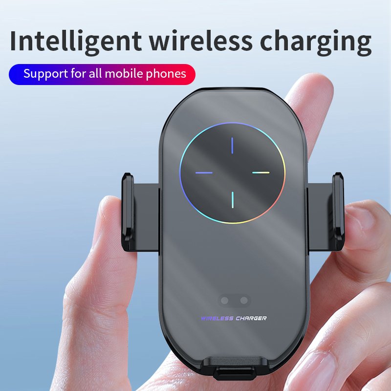 Automatic Clamping Car Holder Phone Mount Wireless Charger holder For Mobile Phone Infrared Induction Fast Charging Car Stand