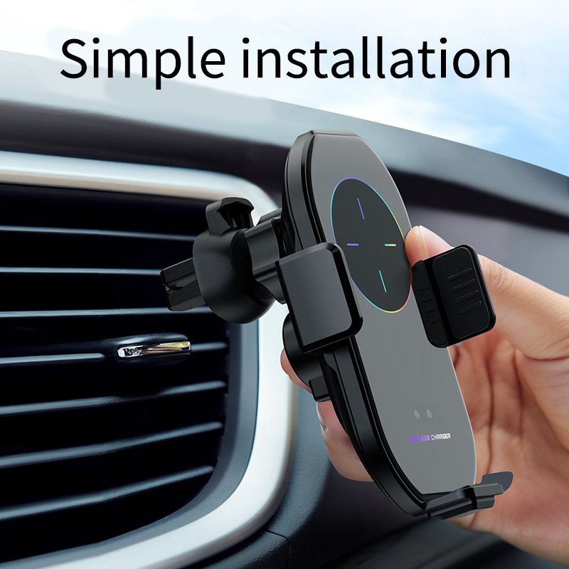 Automatic Clamping Car Holder Phone Mount Wireless Charger holder For Mobile Phone Infrared Induction Fast Charging Car Stand