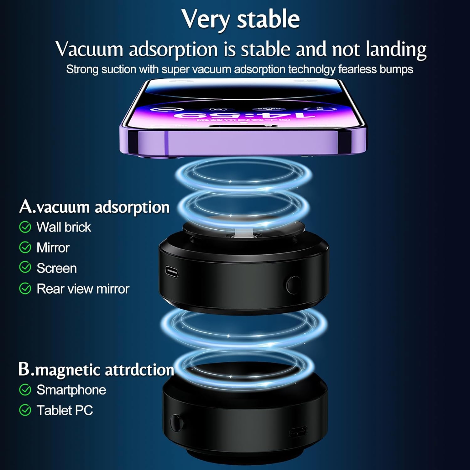 Trending products 2024 New Arrivals 2024 New Products CellPhone strong Magnetic Suction Car Phone Mount for Car 360 Rotation