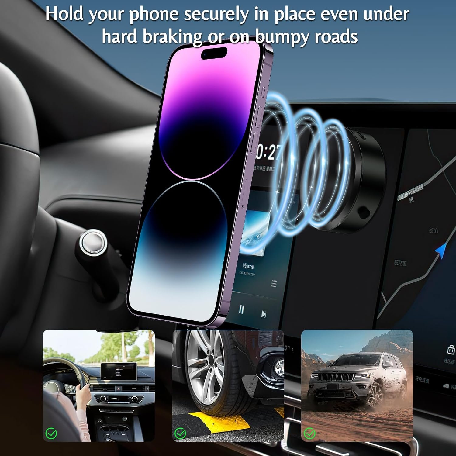 Trending products 2024 New Arrivals 2024 New Products CellPhone strong Magnetic Suction Car Phone Mount for Car 360 Rotation