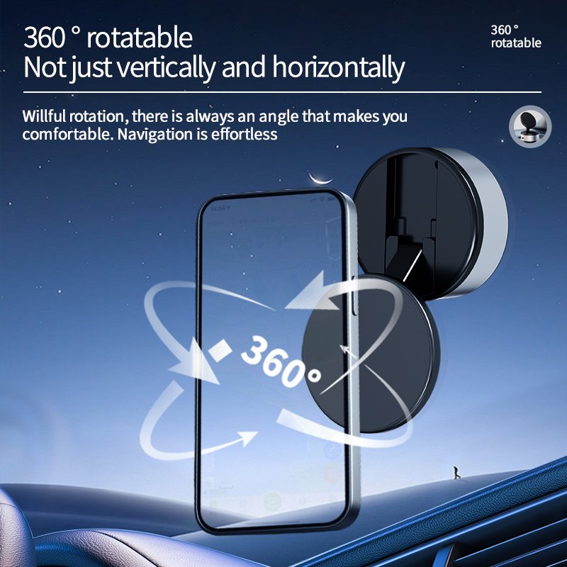 2024 New Mobile Phone Holder Adjustable 360 Rotating Battery Vacuum Adsorption Stable Suction Cup Phone Car Holder Bracket