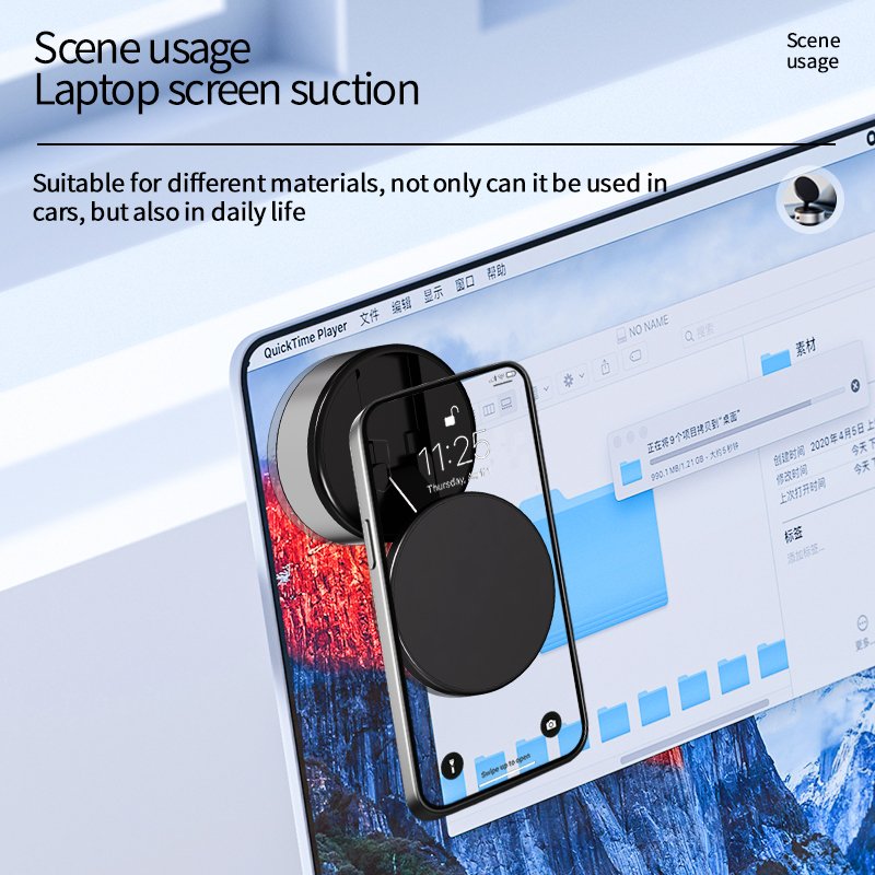 2024 New Mobile Phone Holder Adjustable 360 Rotating Battery Vacuum Adsorption Stable Suction Cup Phone Car Holder Bracket