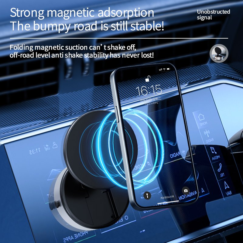 2024 New Mobile Phone Holder Adjustable 360 Rotating Battery Vacuum Adsorption Stable Suction Cup Phone Car Holder Bracket