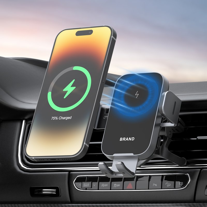 Wholesale Dashboard Windshield Air Vent Mount Auto Phone Cradle Automatic Clamp Align Wireless Charger Car Holder