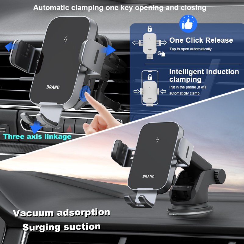 Wholesale Dashboard Windshield Air Vent Mount Auto Phone Cradle Automatic Clamp Align Wireless Charger Car Holder