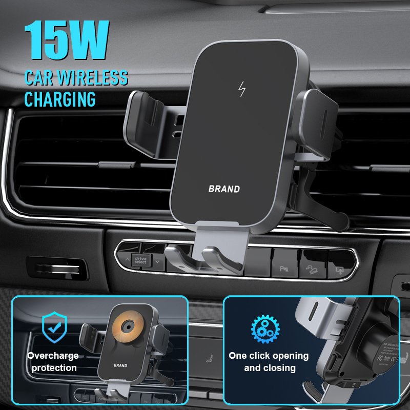 Wholesale Dashboard Windshield Air Vent Mount Auto Phone Cradle Automatic Clamp Align Wireless Charger Car Holder