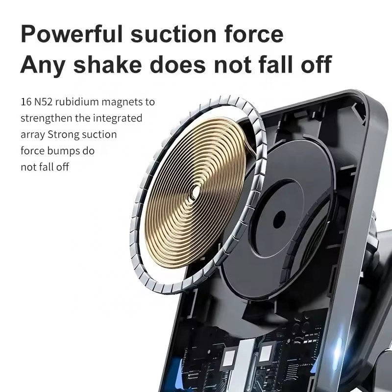 High Quality X16 15W Wireless Charger Car Holder Magnetic Fast Charging Car Wireless Chargers For IPhone 15 14 13 12