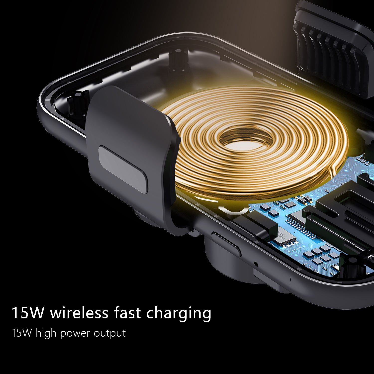 15w smart sensor wireless car charger 15w multifunctional car dashboard mobile phone holder for car with wireless charger