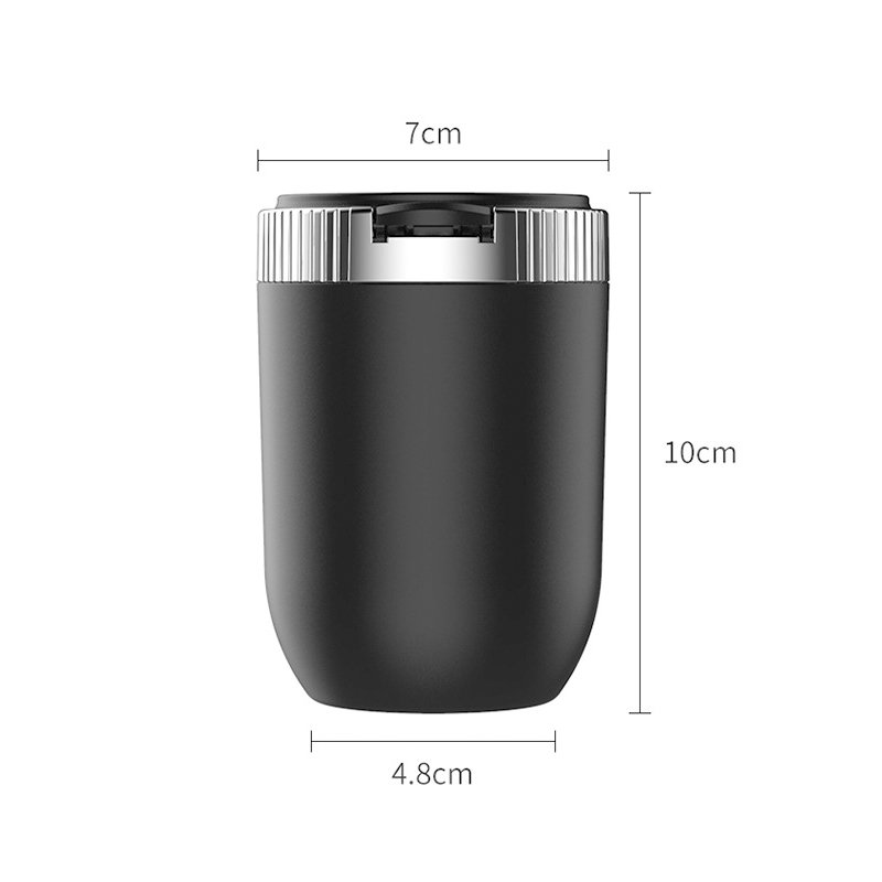 Car Ashtray Easy Clean Up Detachable Stainless Car Ashtray with Lid Blue Led Light for Most Car Cup Holder