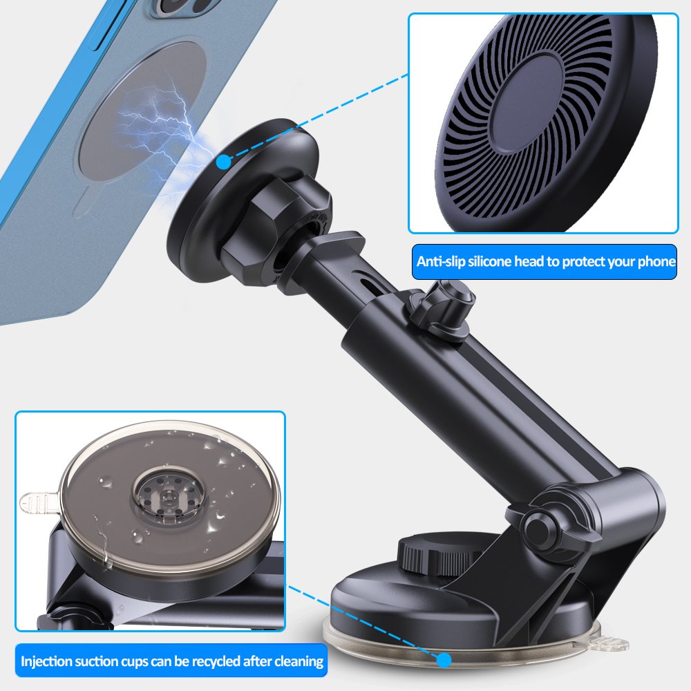 Powerful magnet windshield mobile phone car holder best car phone mount suction cup magnetic phone holder for car dashboard