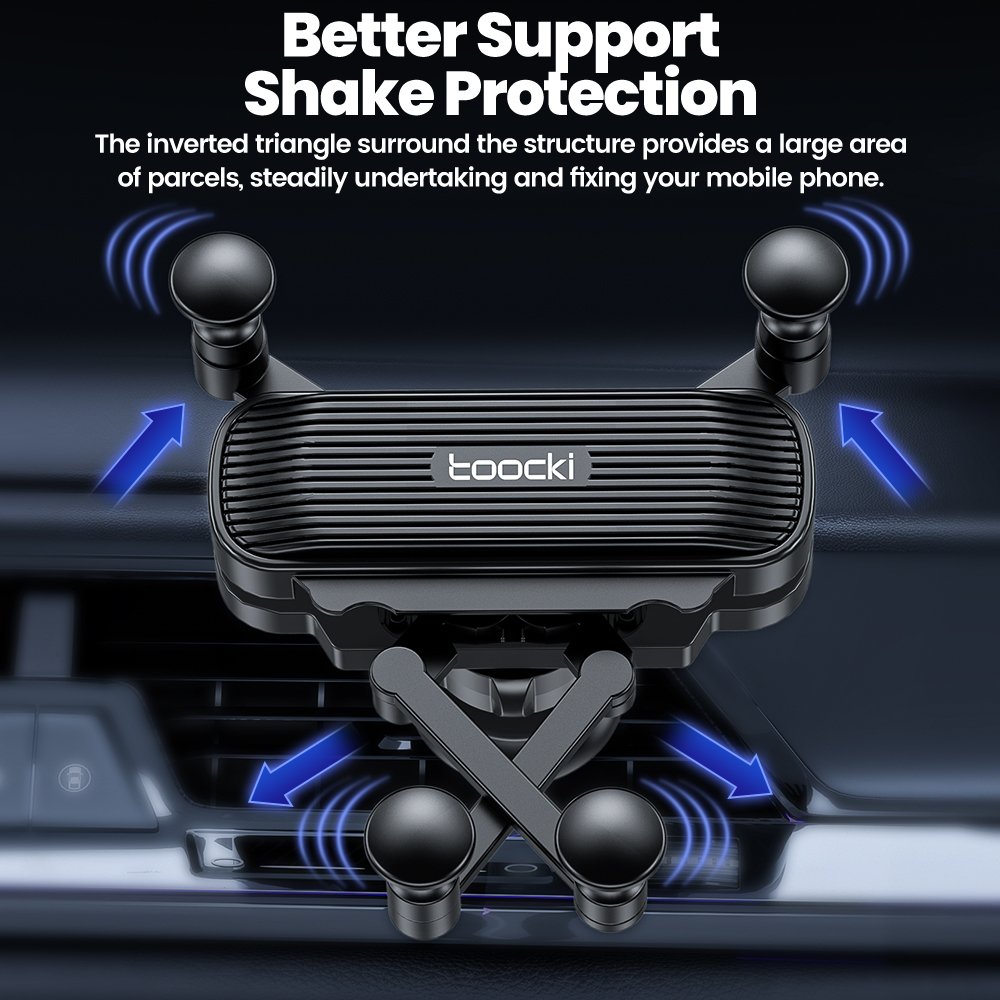 Toocki New arrival small and convenient car phone holder Gravity sensing holder stable car mobile phone holder