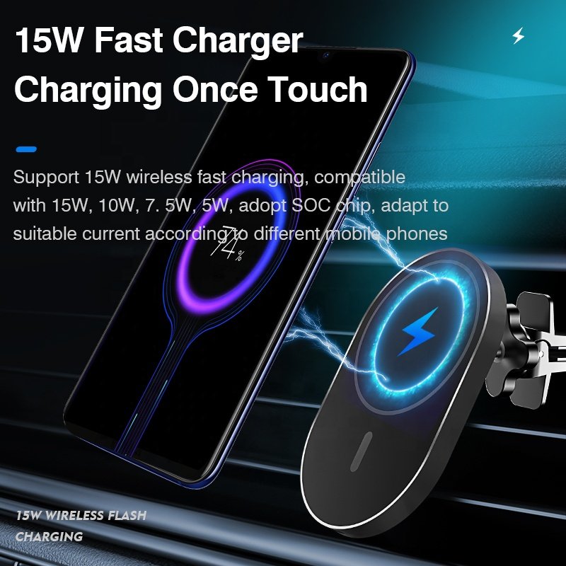 Support Dropshipping Products 2024 New Car Phone Holder with strongly magnet black car wireless charger