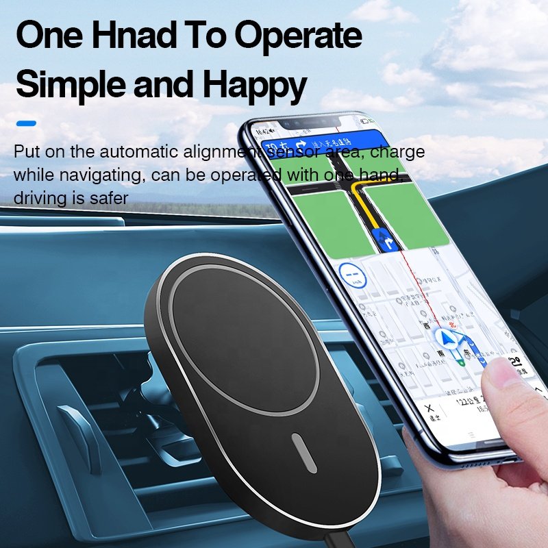 Support Dropshipping Products 2024 New Car Phone Holder with strongly magnet black car wireless charger