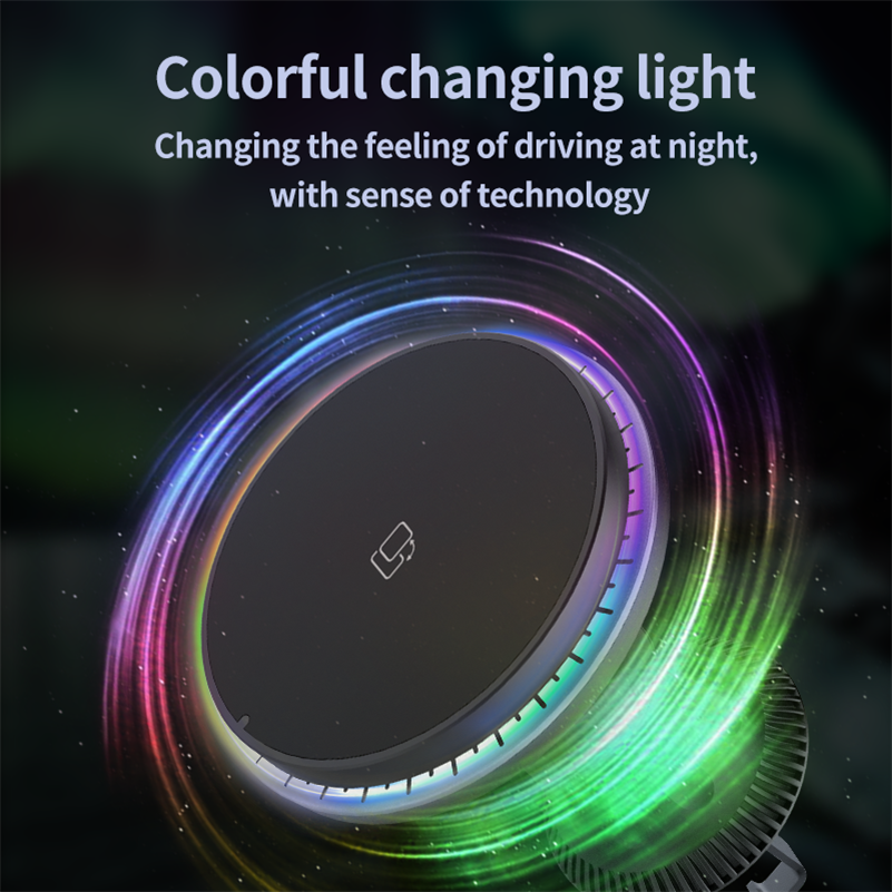 New 360 Rotating Car Mount Mobile Phone Holder Smartphone Fast Charge 15W Magnetic Wireless Car Charger