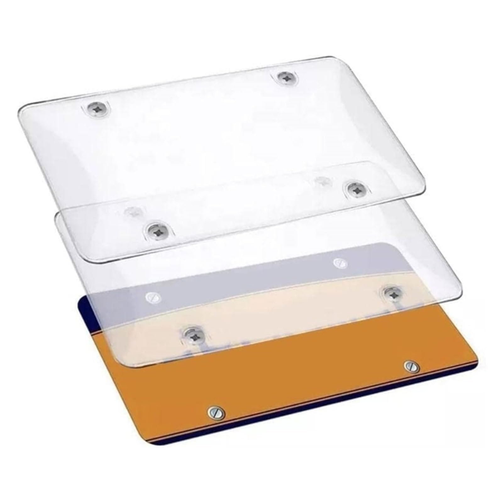 2-Pack Clear Smoked License Plate Shields Car License Plate Holder with Clear Plastic Tinted Shield Cover of USA