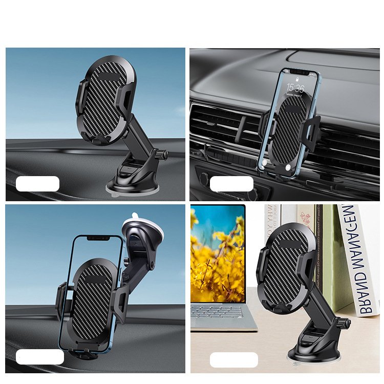 Factory Wholesale Carbon fiber Dashboard Windshield Cell Phone Holder for Car iPhone 16 Pro Max Samsung All Cellphone