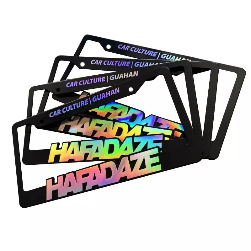 Customized Metal Plastic License Plate Frame Car Number Plate Cover carbon fiber license plate frame