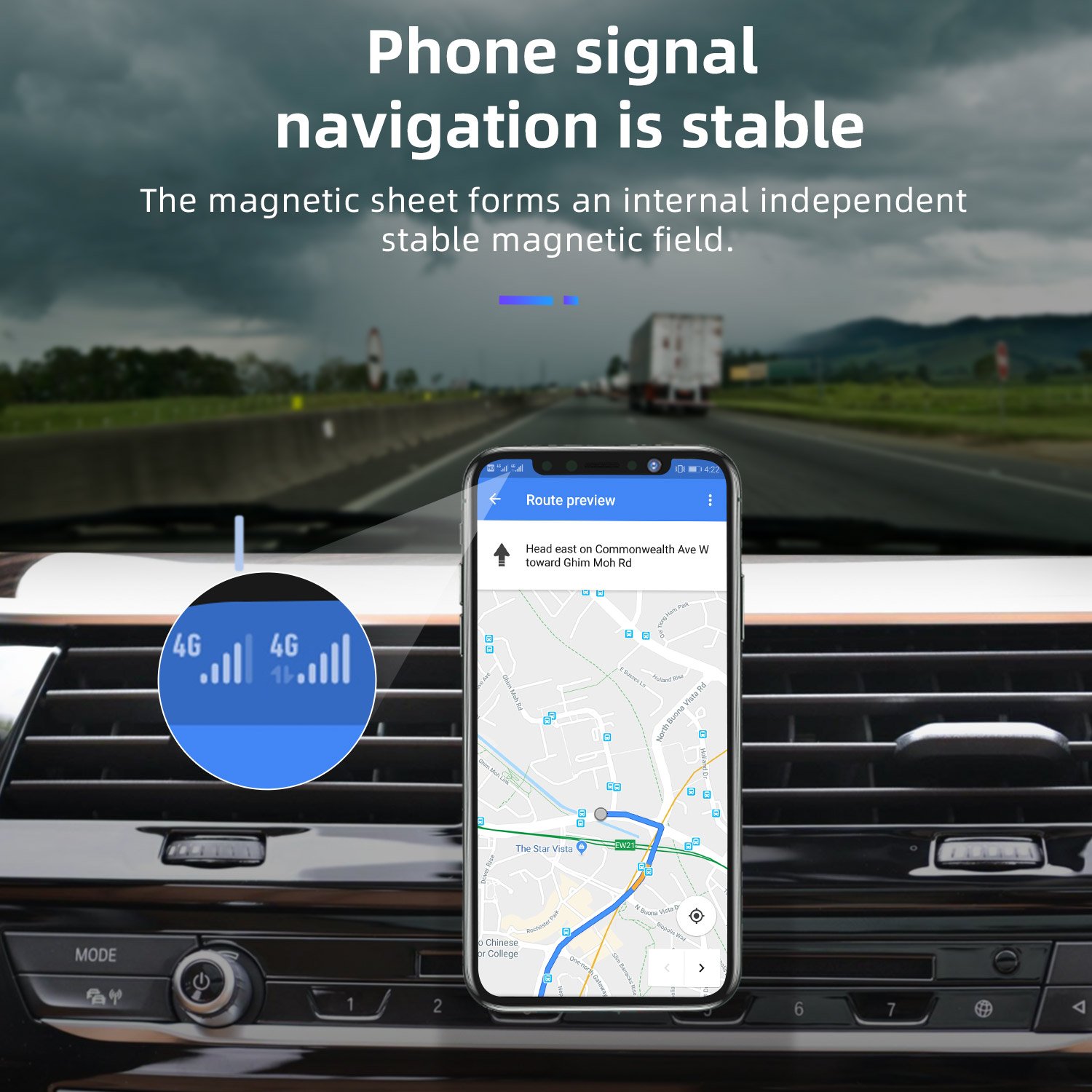 USLION Universal Magnetic Car Phone Holder Stand in Car Dashboard GPS Magnet Cell Mobile Phone Holder