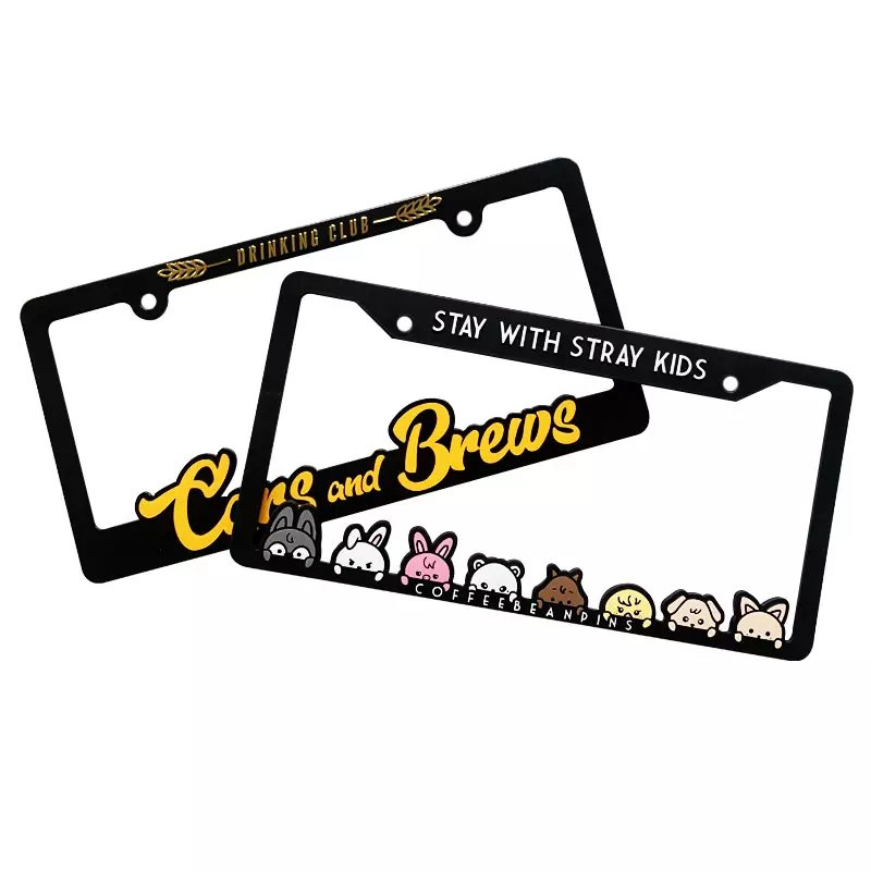Custom Plastic Car License Plate Frame Custom Plate Number Holder License Plate Cover For Wholesales