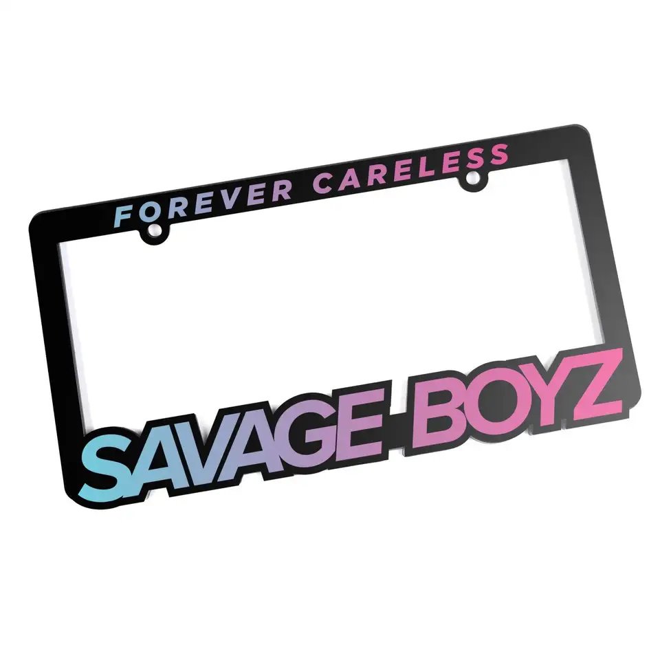 Custom Plastic Car License Plate Frame Custom Plate Number Holder License Plate Cover For Wholesales