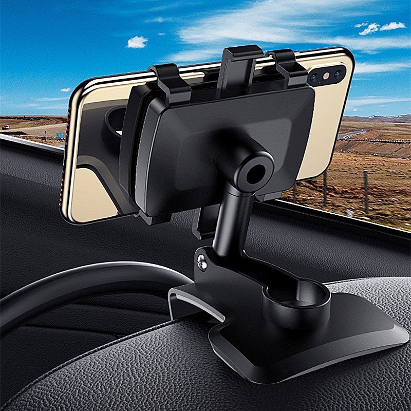 Car in-car cell phone holder dashboard navigation cell phone holder car HUD rotating snap-on holder