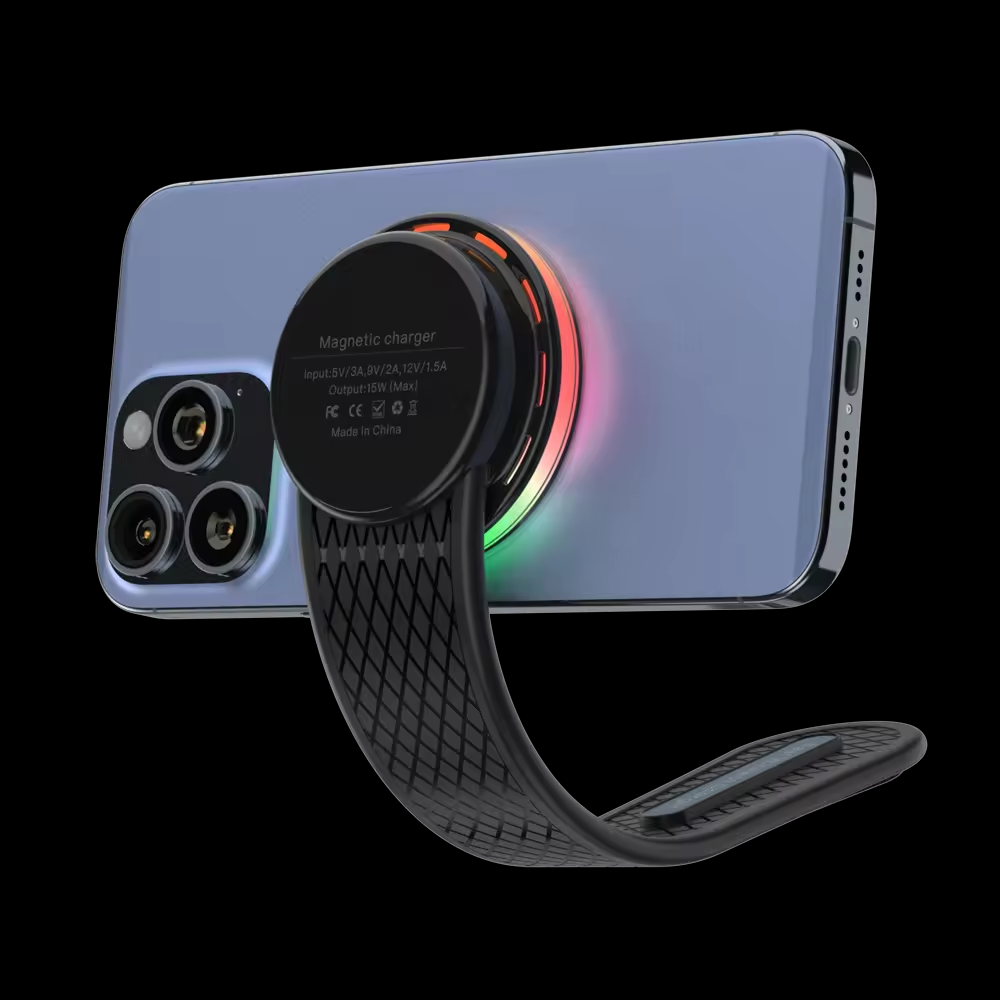 NEW Mini Portable 360 Degree Adjustable Magnetic Phone Holder Mobile Phone Wireless Charger