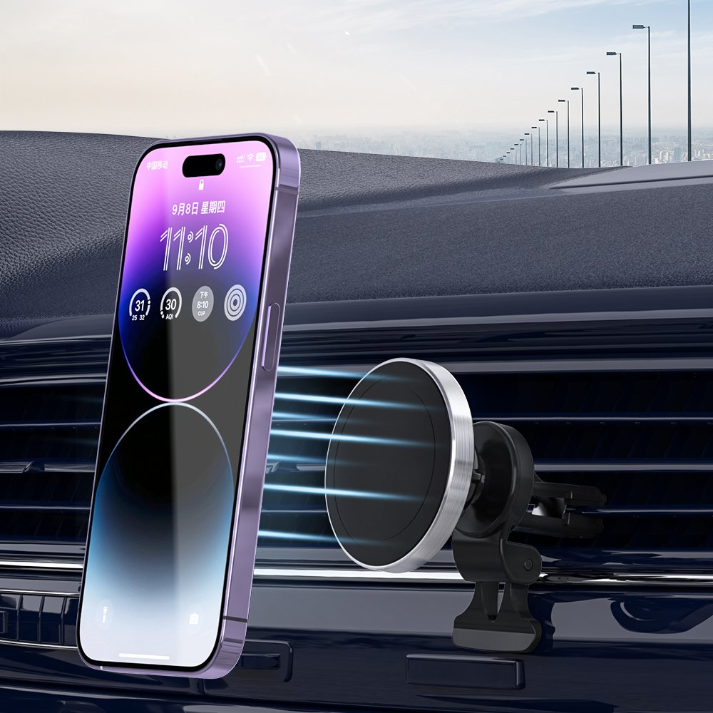 Phone Holder Metal Plate Strong N52 Magnetic Air Vent Dashboard Car Mount For Iphone 14 13 12 Pro Max Plus Mini